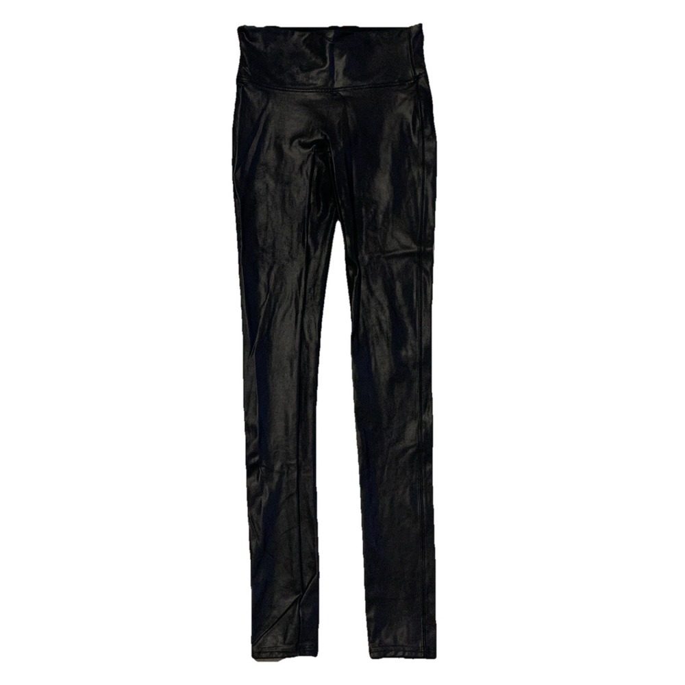 SPANX Women's  black faux leather leggings Size  M